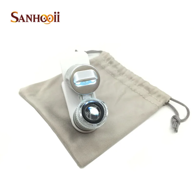 Мини монокулярный микроскоп 60X портативный светодиодный светильник для проверки