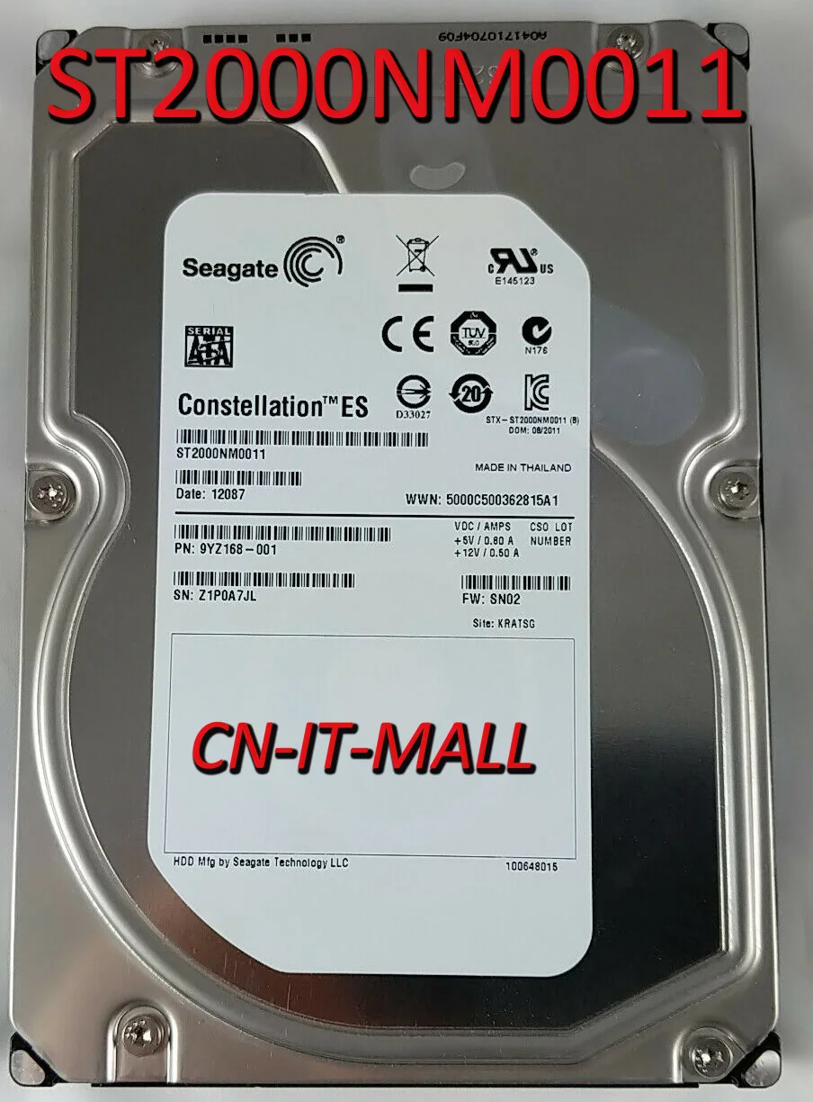 

Seagate Constellation ES ST2000NM0011 2TB 7200 RPM 64MB Cache SATA 6.0Gb/s 3.5" Enterprise Internal Hard Drive