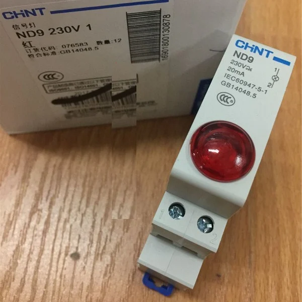 1 шт. CHINT ND9 Пилотная лампа S LED Красный Зеленый AC/DC 24 В 220 Модульная DIN-рейка Световой