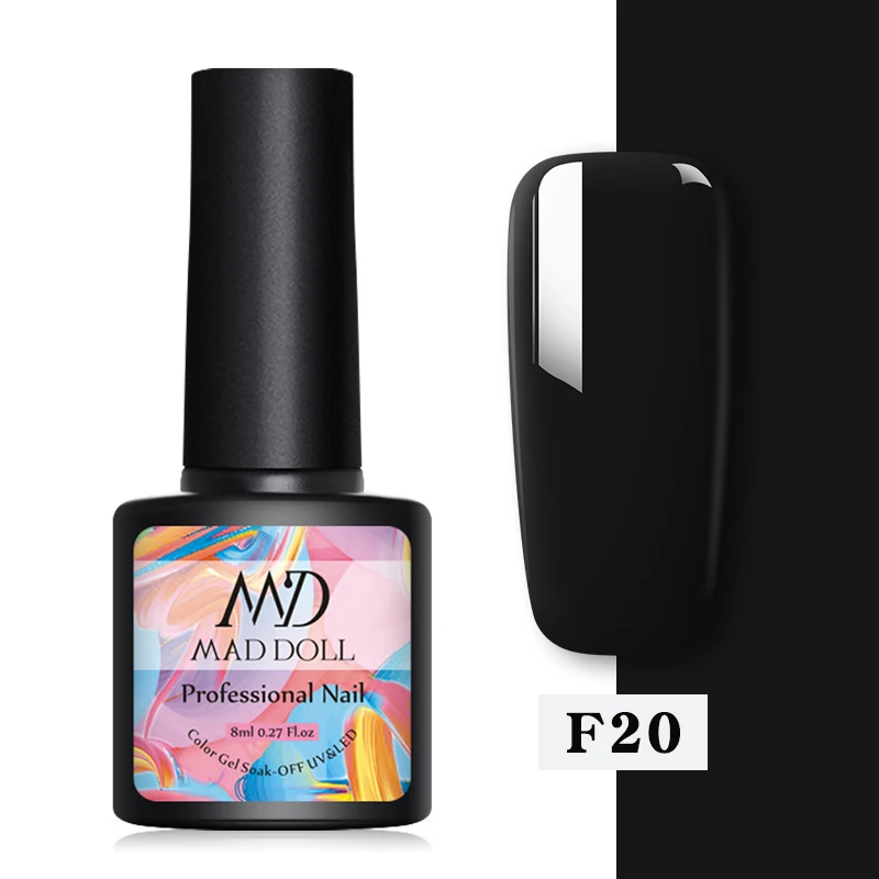 F20 MAD DOLL, 8 мл, Гель-лак для ногтей, красный, синий, фиолетовый, смешанные цвета, отмачивается от УФ-лака, долговечный гель для дизайна ногтей - Цвет: F20