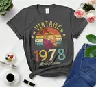 Винтажная классическая женская футболка, коллекция 1978 года, забавная ретро-футболка 43rd для подарка на день рождения, рубашка для внучек и дочери