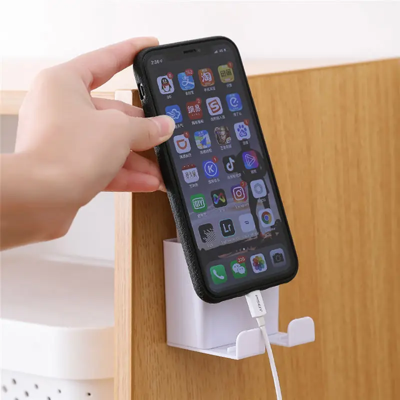 Plastic Wall Mounted Storage Organizer Box Mobile Phone Plug Holder Stand Container Remote Control Air Conditioner Case | Дом и сад