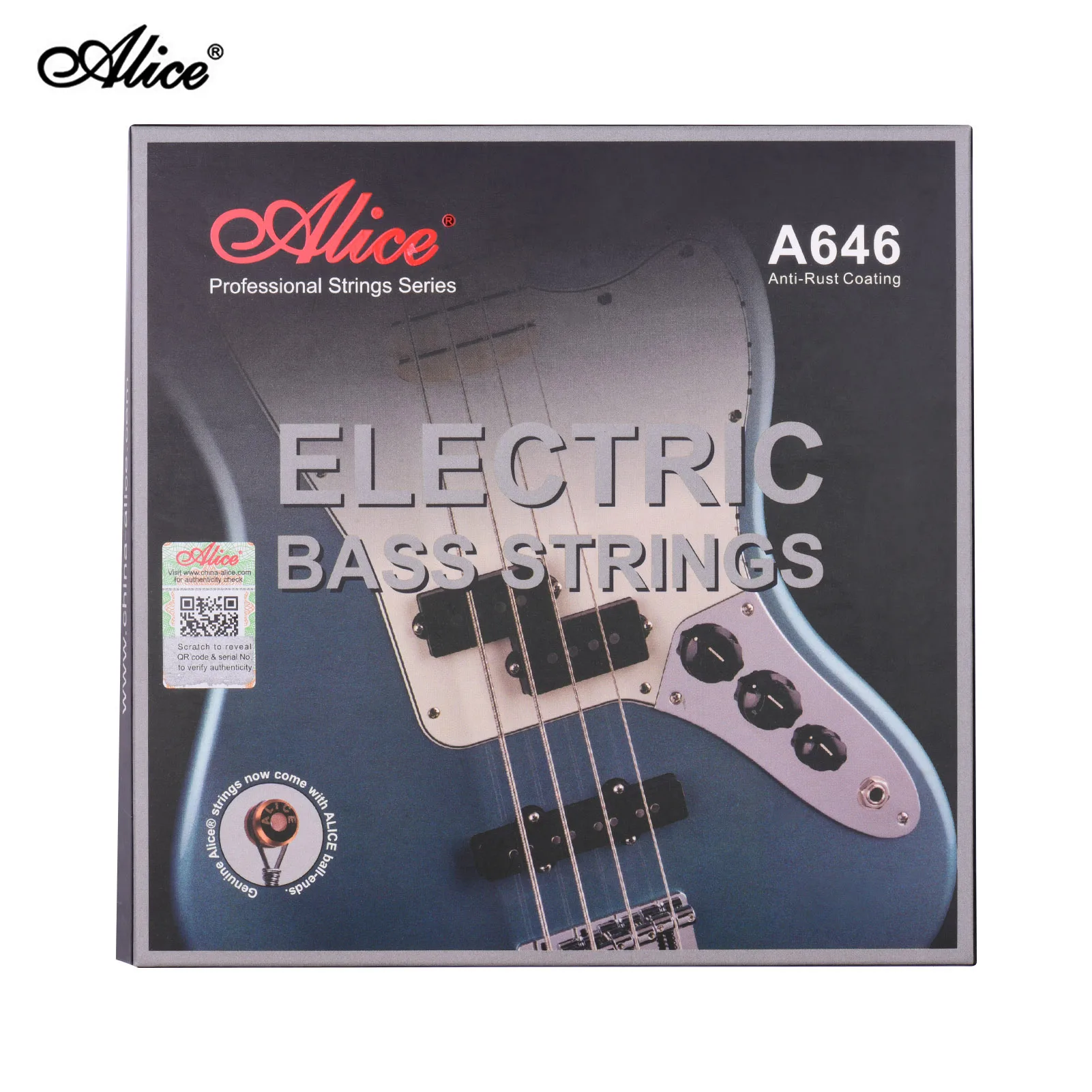 

Alice A646(4)-M Electric Bass Strings Hexagonal Core Iron Alloy Winding Strings for 4-String 22-24 Frets Electric Bass