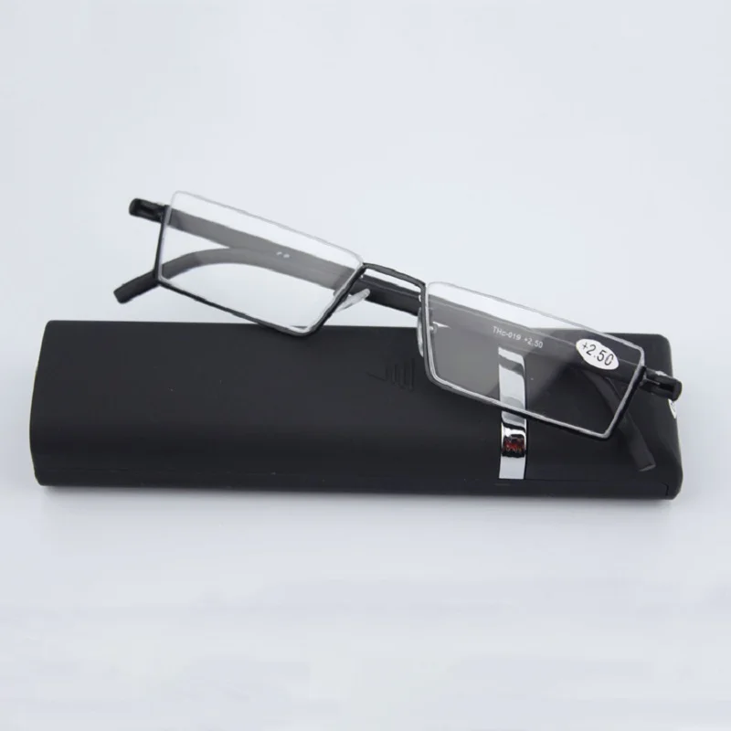 GLAUSA удобные легкие полуоправы очки для чтения TR90 Смола HD складные пресбиопические очки унисекс Мода с очками чехол