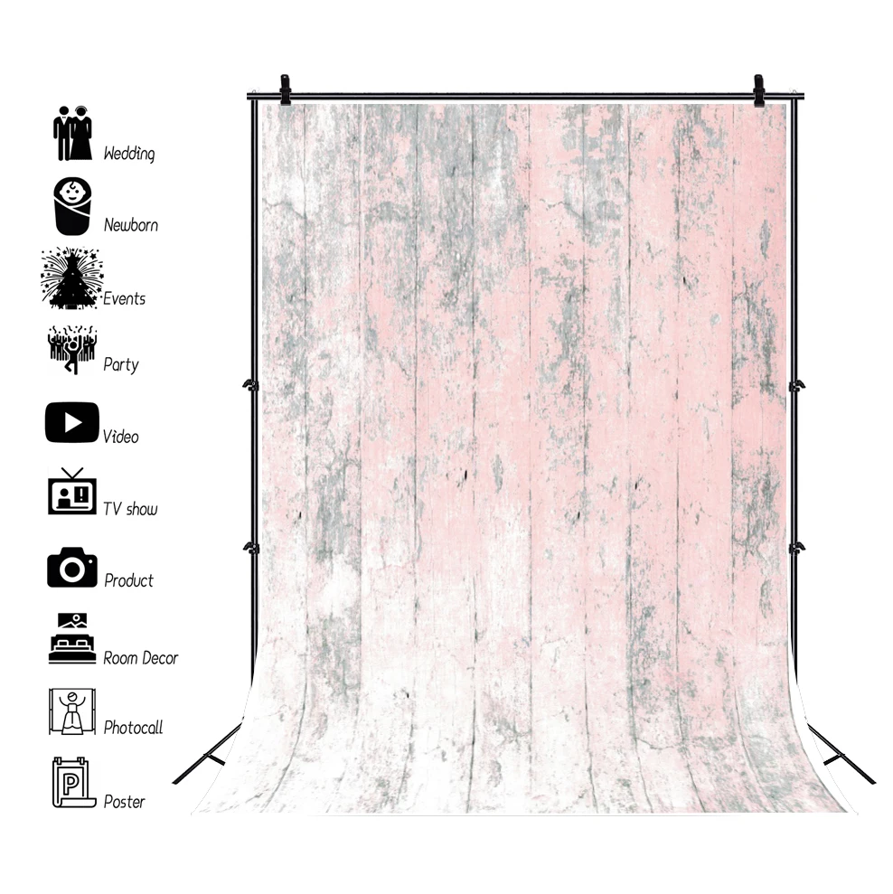 

Vinyl Backgrounds For Photography Wooden Board Pink Planks Grunge Child Pets Portrait Backdrop Photo Studio Photocall Photophone