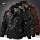 Новинка 2022, мужская кожаная куртка, винтажная мотоциклетная верхняя одежда, мужская Байкерская мотоциклетная куртка, толстая мужская кожаная куртка на молнии