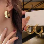 Трендовые модные золотые большие серьги-кольца корейские геометрические металлические золотые серьги для женщин женские ретро серьги-подвески ювелирные изделия 2021