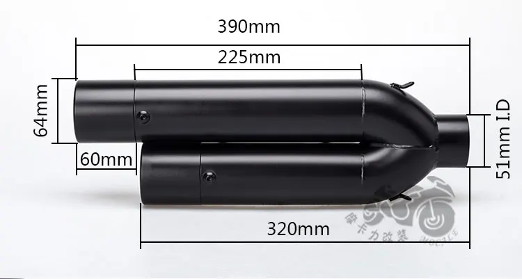 Выхлопная труба для мотоцикла глушитель двойная выхлопная с двойным выходом ЧПУ