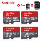 Карта памяти SanDisk class 10, 64 ГБ, 128 ГБ, 16 ГБ, Ultra SDHC, SDXC, UHS-I, Class10, 32 ГБ, TF карта micro SD + адаптер + кардридер usb 2,0