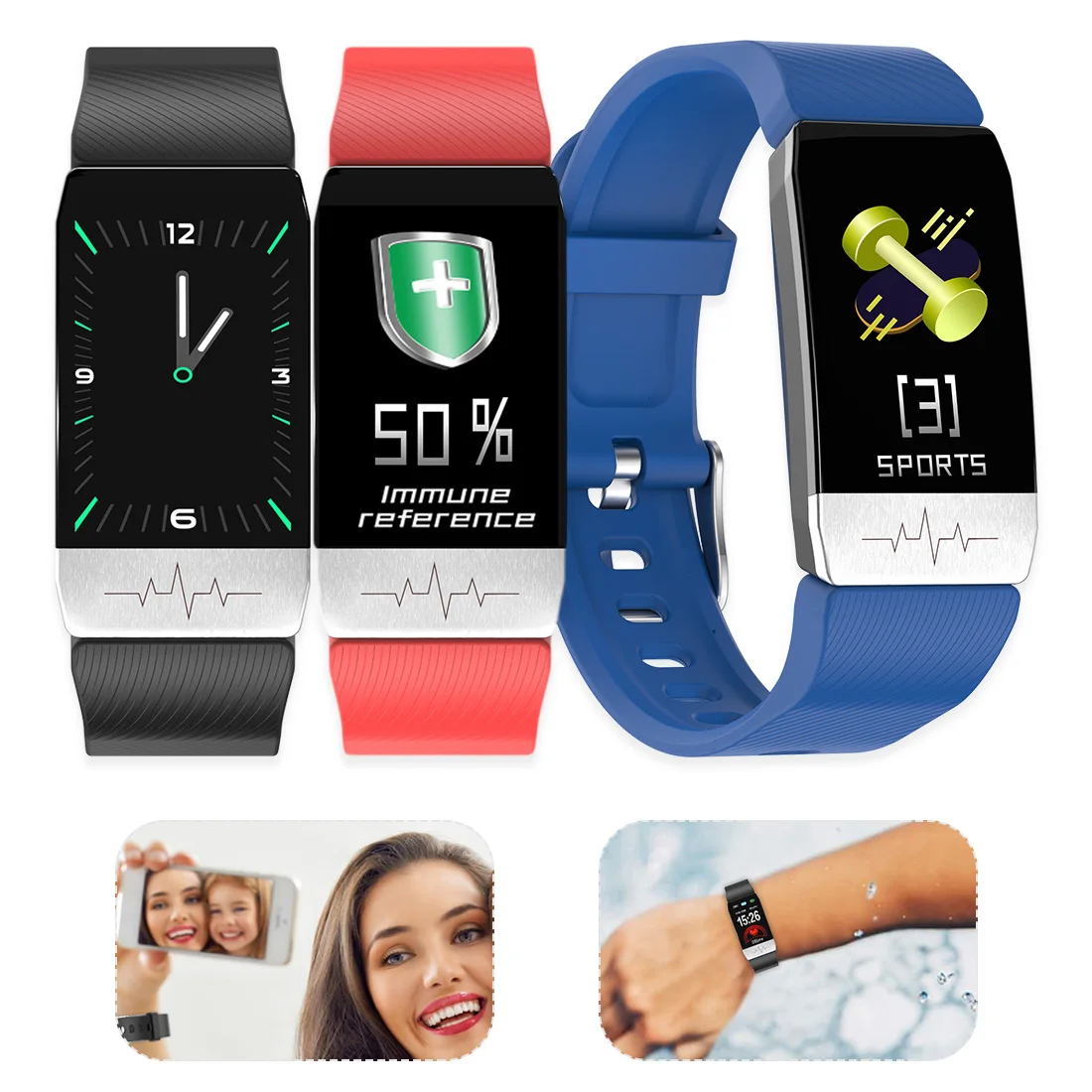 Смарт-браслет ЭКГ + PPG монитор Смарт-часы измерение температуры пульса кровяное