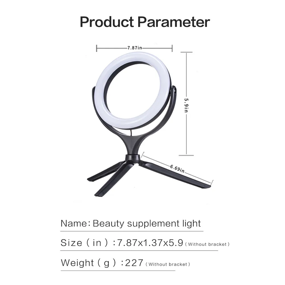 20 см селфи кольцевой светильник 360 Вращающийся заполняющий Настольная лампа для
