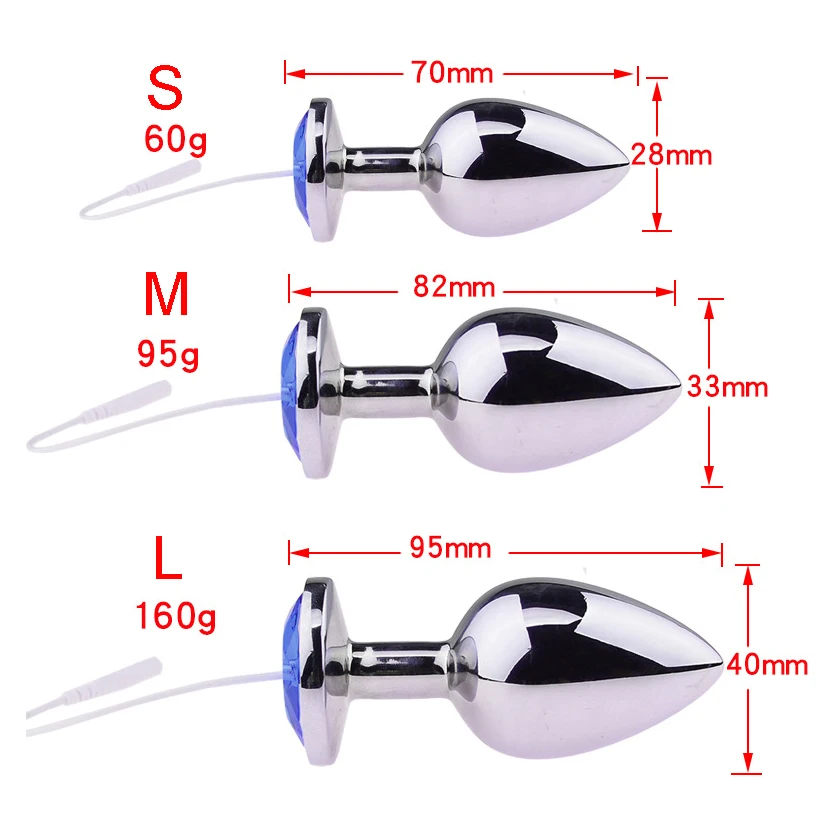 Анальная пробка с электрошоком S/M/L электрическая медицинская тематическая