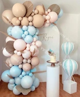 macaron blue foil balloon cream peach diy balloons garland arch kit wedding apricot birthday anniversary party decor supplies