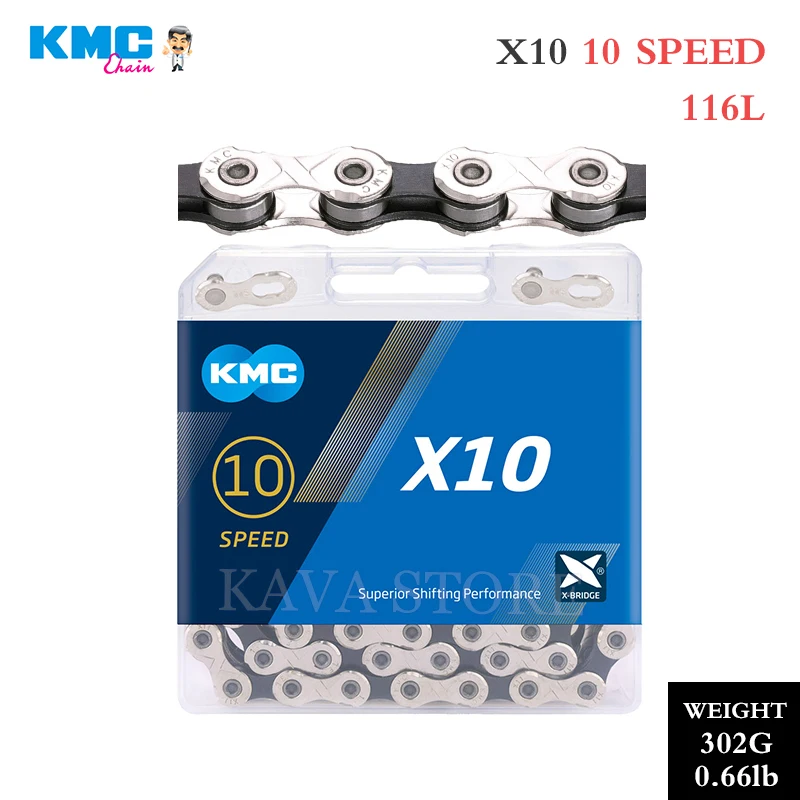 

Цепь велосипедная KMC X10, цепь для горных велосипедов, 10 скоростей, с Недостающими звеньями, 10 в, деталь велосипеда Shimano SRAM