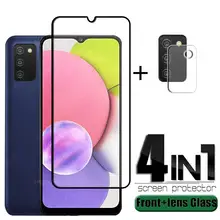 4-in-1 For Samsung Galaxy A03S Glass For Samsung A03S Tempered Glass HD Screen Protector For Samsung A51 A72 A52 A03S Lens Glass