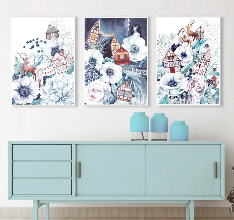 Nordic Dandelion Canvas Painting Posters And Prints Pink and Purple Flower Quotes Wall Art Picture For Living Room Decoration | Дом и сад