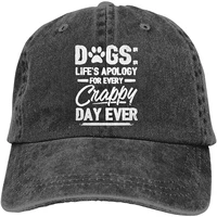 unisex dogs life vintage washed twill baseball caps adjustable hat funny humor irony graphics of adult gift black