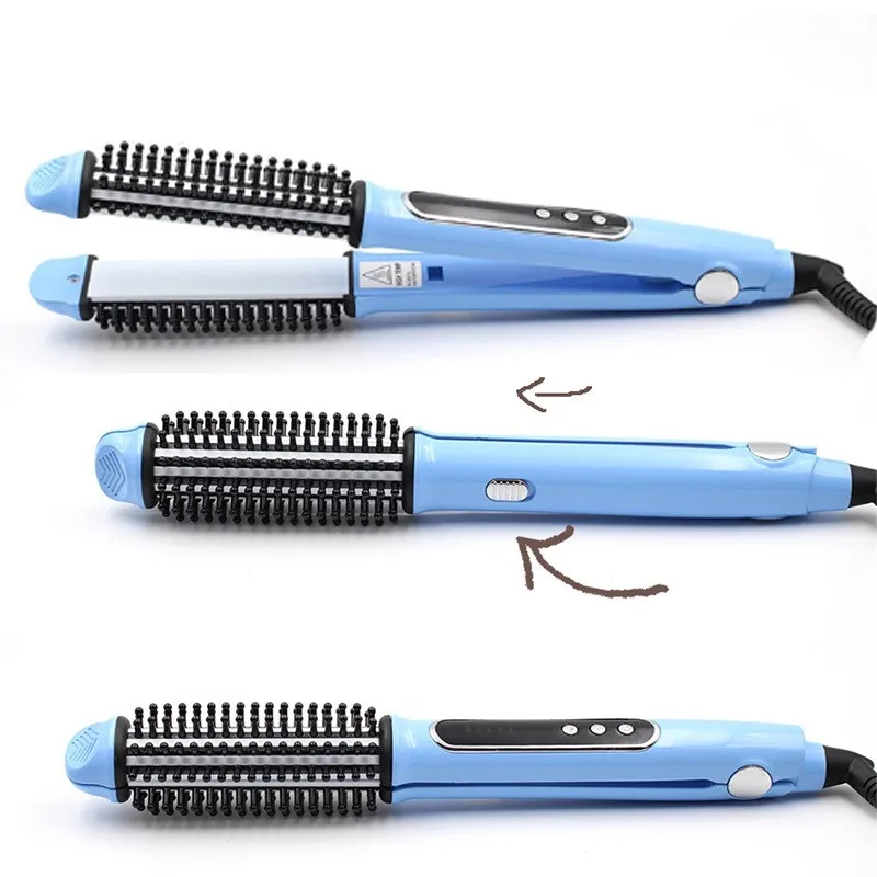 2 в 1 выпрямитель для волос Щетка антистатическая керамическая нагревательная