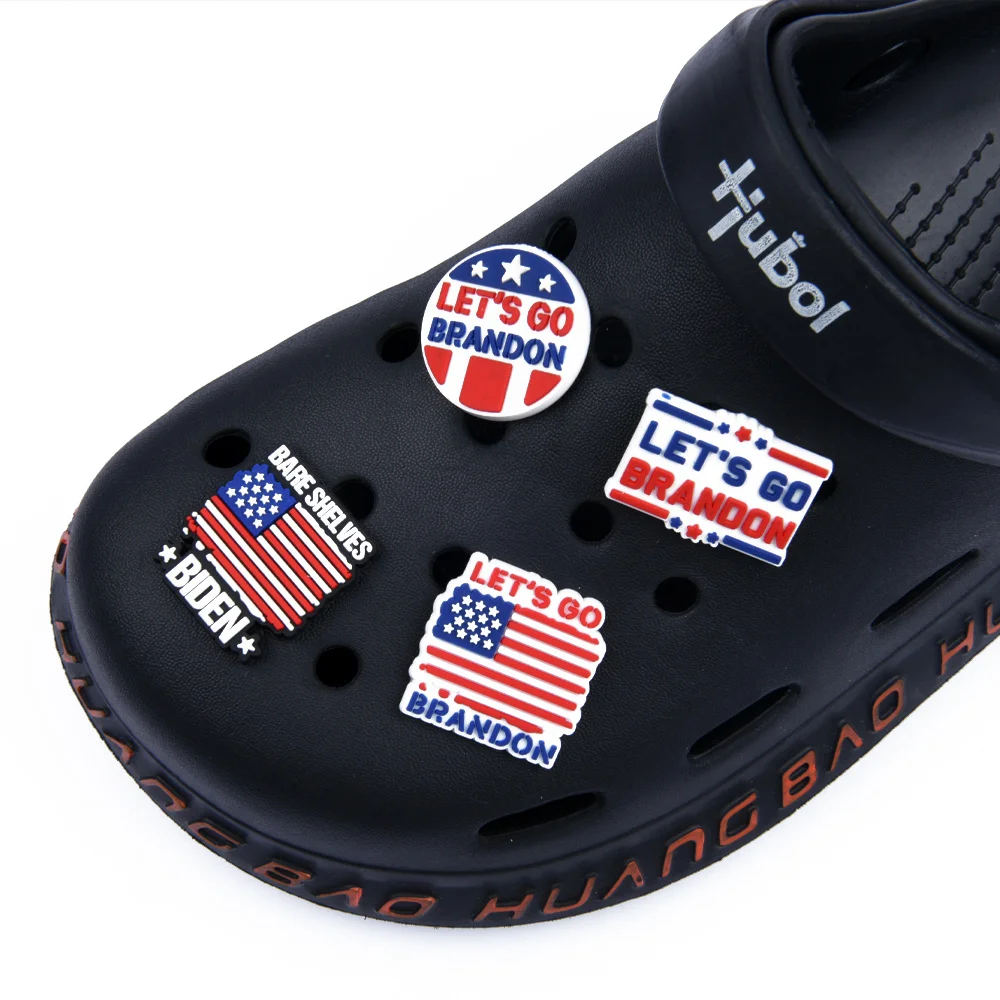 Распродажа подвески для обуви Let's go аксессуары американские флаги украшение Croc