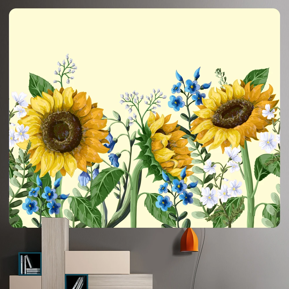 Красивые растения цветы искусственная психоделическая сцена богемная стена