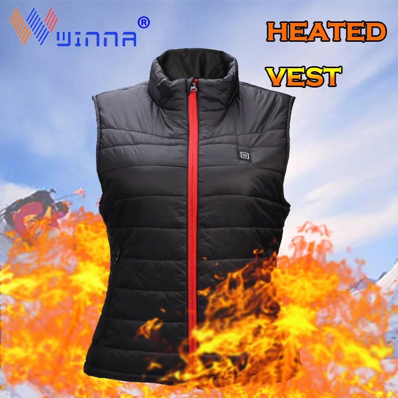

Зимний женский жилет с USB-зарядкой и подогревом, моющийся беспроводной жилет с температурным контролем, жилет с подогревом для улицы, катани...