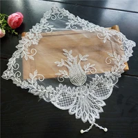 european exquisite embroidery beaded lace pendant square coaster bedroom study office table mat fruit plate pastry cover cloth