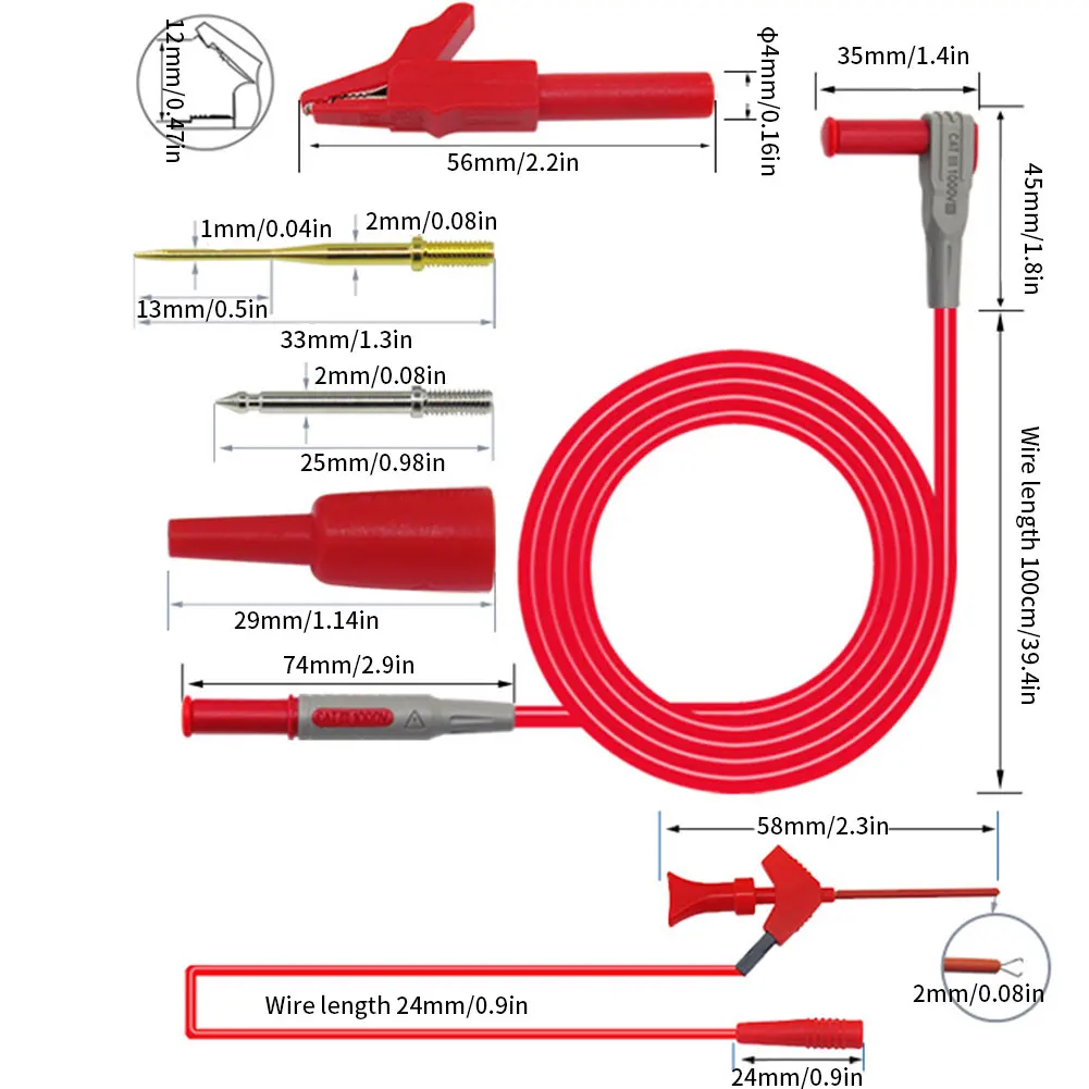 

Multimeter Test Leads Probes Kits Replaceable Needles Accessories P1300C With Banana Plugs Alligator Clips Test HooK New