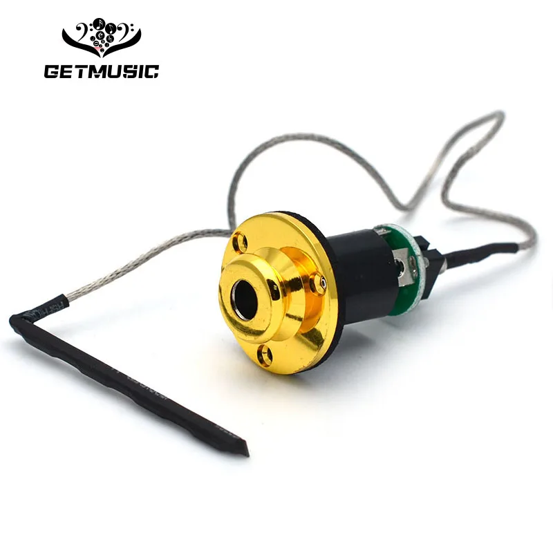 

Gold Acoustic Ukulele Guitar Piezo EQ Pickup Under Saddle Output End Pin Jack For Acoustic Guitar Acessories