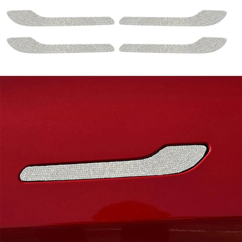 

4x for T-esla Model 3Y Car Door Handle Paint Scratch Protector Sticker Auto Doors Handles Scratch Cover Guard Protective