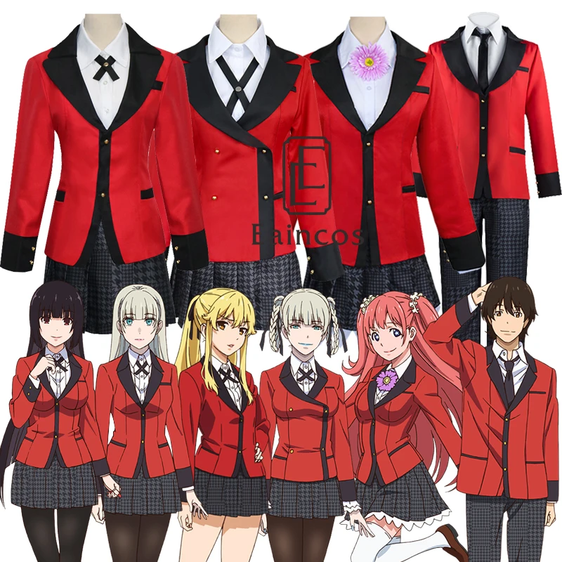 Аниме Kakegurui Yumeko Jabami Kirari Momobami костюмы для косплея японская школьная униформа