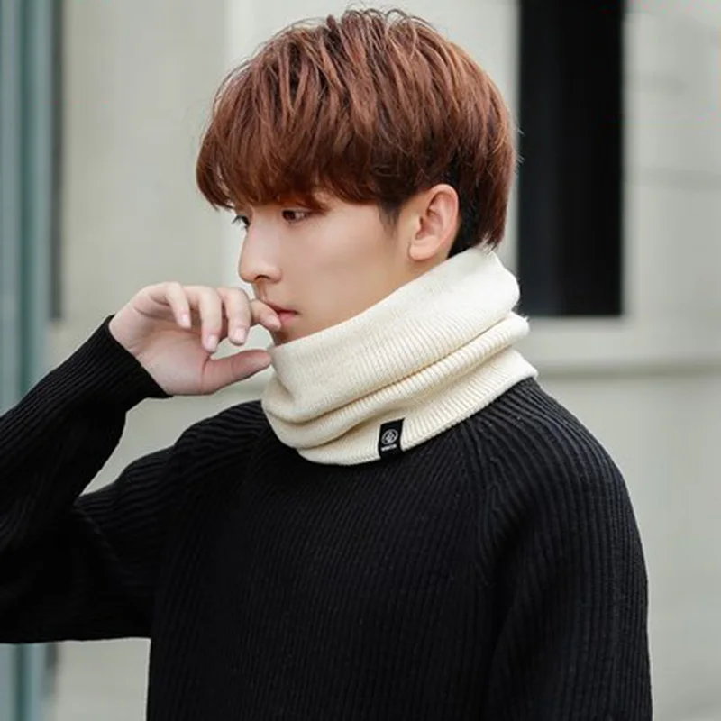 Женский вязаный шерстяной пуловер ложный воротник теплый шарф унисекс зимний