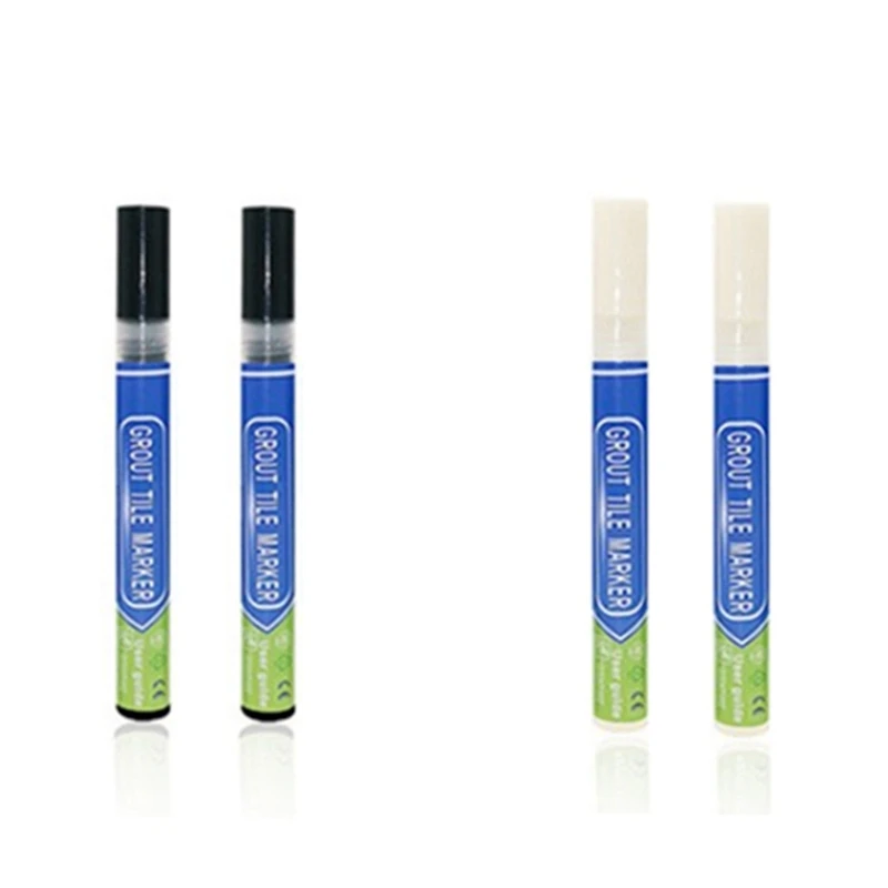 

4X Tile Grout Pen Water Resistant Kitchen Tile Repair Anti Mould Professional Grout Marker Paint Cleaner Black & White
