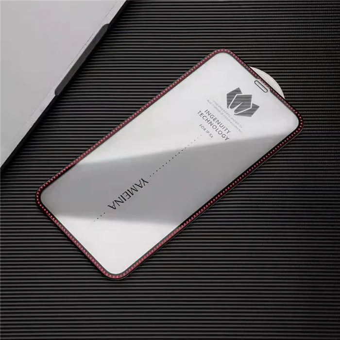 Роскошная блестящая Алмазная пленка из закаленного стекла для iPhone 11 Pro MAX XR XS MAX X6 6S 7 8 Plus, защита экрана, полное покрытие, стеклянная пленка - Цвет: Red