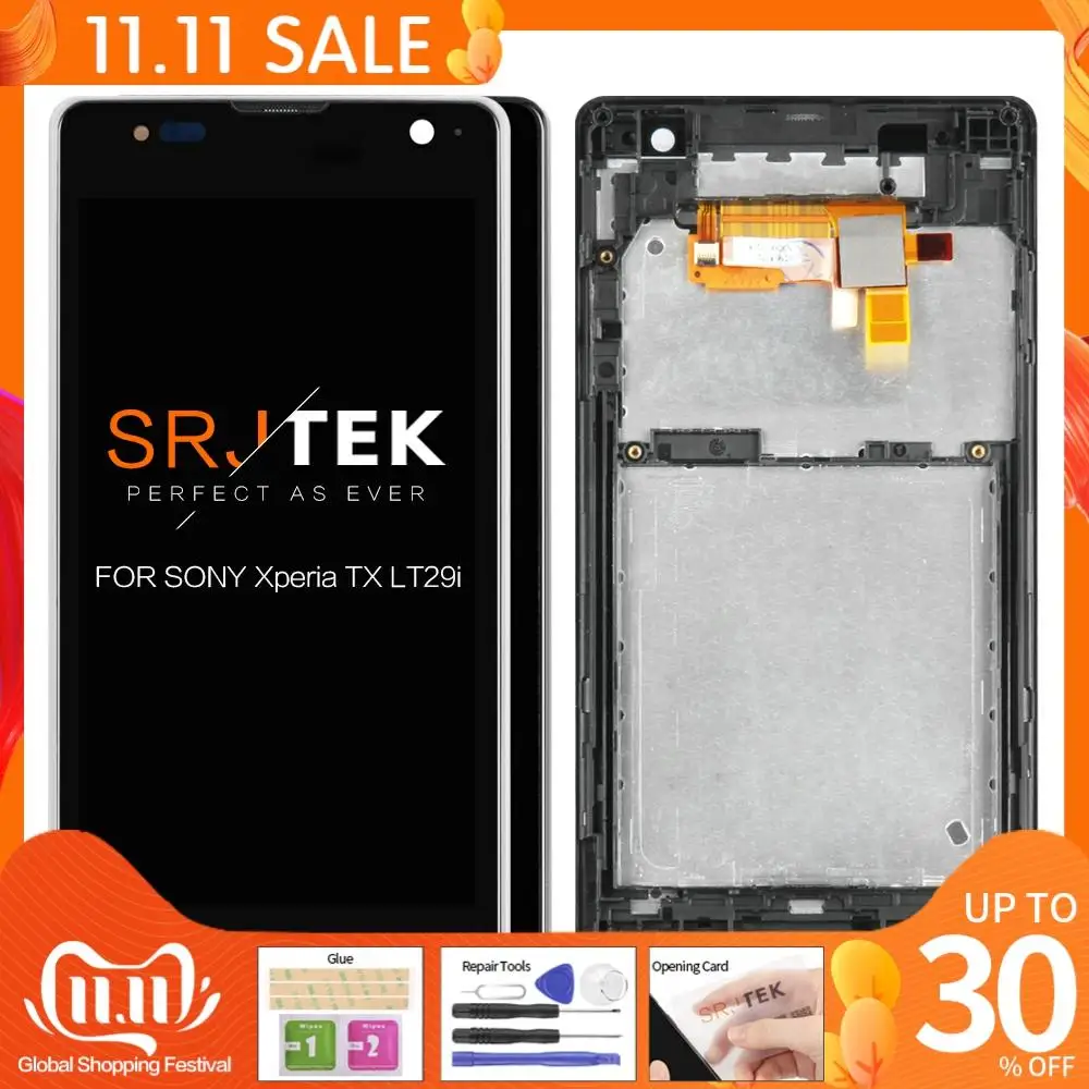ЖК-дисплей 4,6 дюйма для SONY Xperia TX LT29i, сенсорный экран с дигитайзером в сборе с рамкой LT29a LT29, замена экрана
