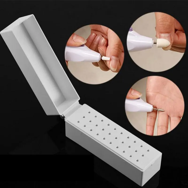 

1pcs 30 Holes Nail Art Drill Grinding Head Bit Holder Display Storage Box
