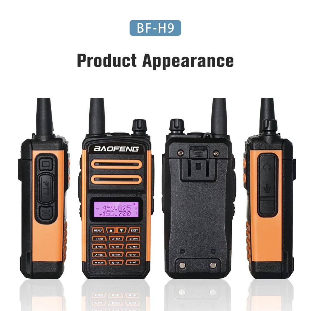 2020 tri band baofeng bf h9 walkie talkie 8w high power dual band portable cb ham radio fm transceiver hunting amateur intercom free global shipping