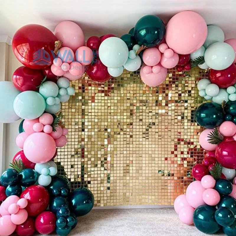 

4 Pcs/lot 30x30cm 3D Sequin wall Square 3D Art Wall Stickers 3D wall panel mirror wall cloth paint house festival party decor