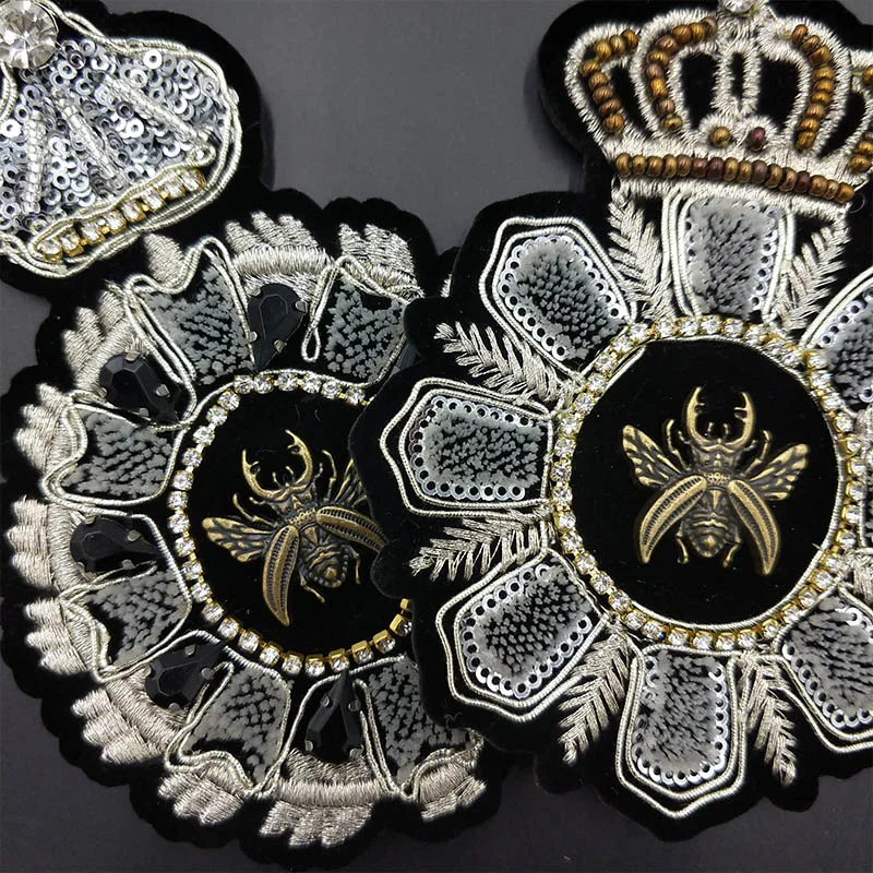 2 шт. металлический Пчелка Лев заплаты вышивки корона аппликации пришить Одежда