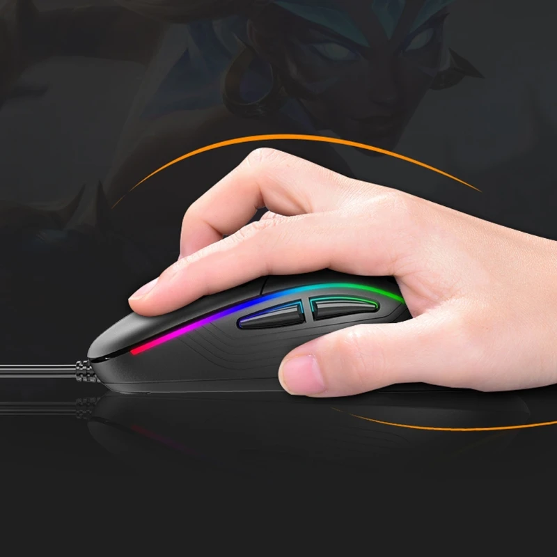 

6 Buttons Ergonomic Optical 7200 DPI Honeycomb Wired USB Mouse Hollow-out Mice