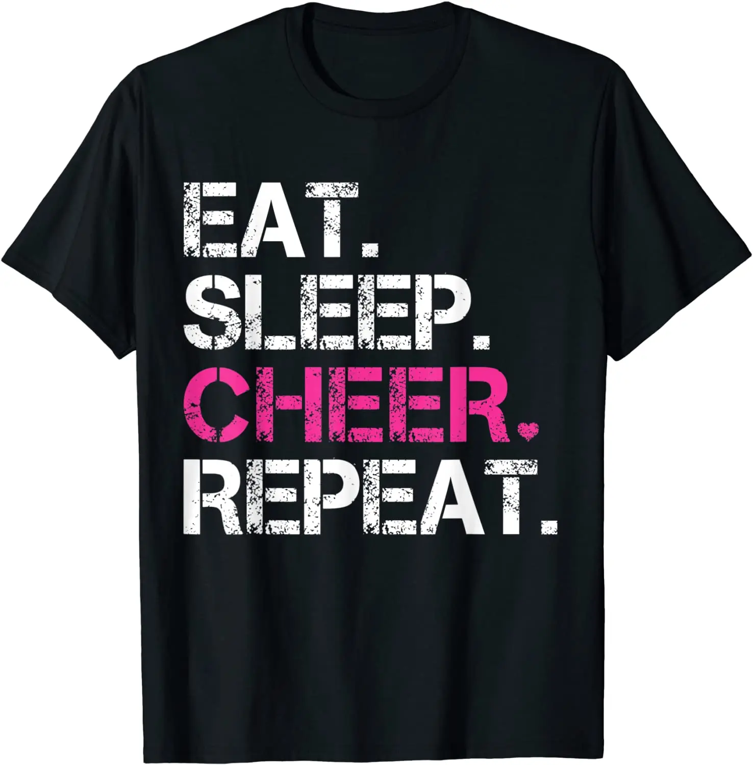 

Eat Sleep Cheer Repeat Cheerleading TShirt Cheerleader Gifts Summer Casual Humor Short Sleeve