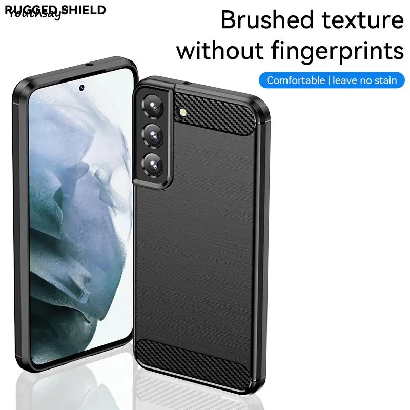 Carbon Fiber Case For Samsung Galaxy S22 Cover For Samsung Galaxy S22 S21 FE Plus Soft Silicone Phone Bumper For Samsung S22