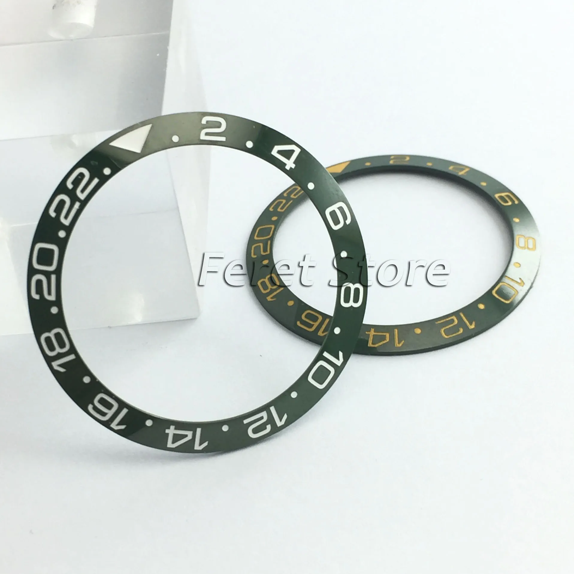 Запчасти для часов 38 мм полностью зеленый керамический безель с маркировочной