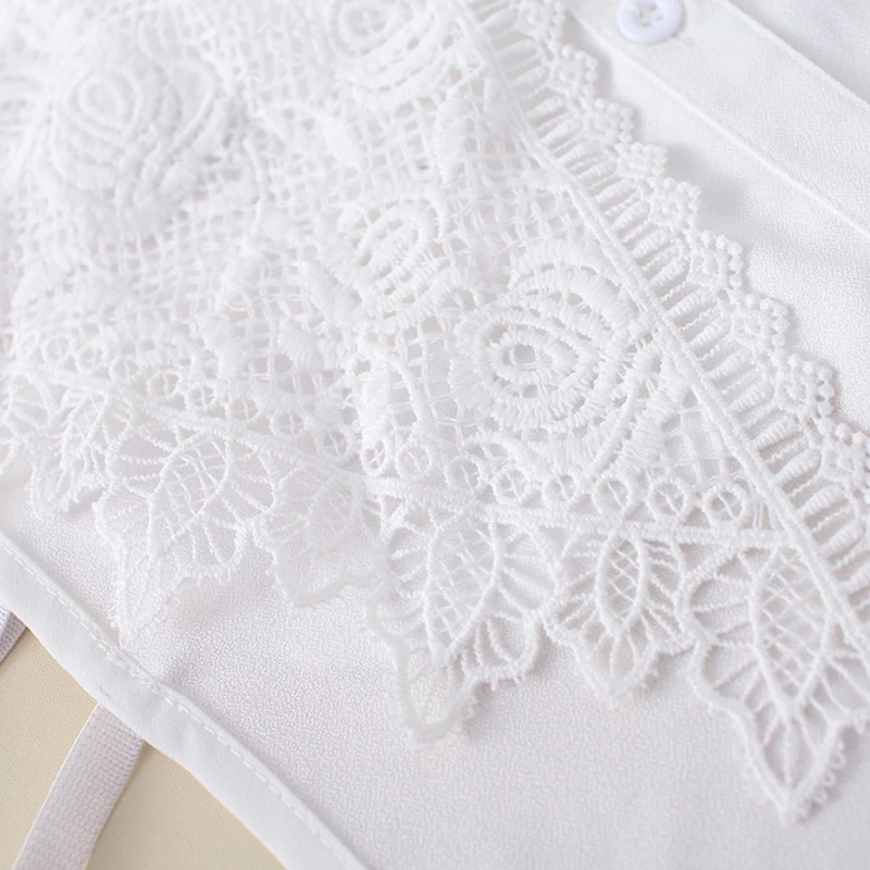 

Women Embroidery Floral Lace Shawl Fake Collar Sweater Detachable Lapel Blouse Dropshipping