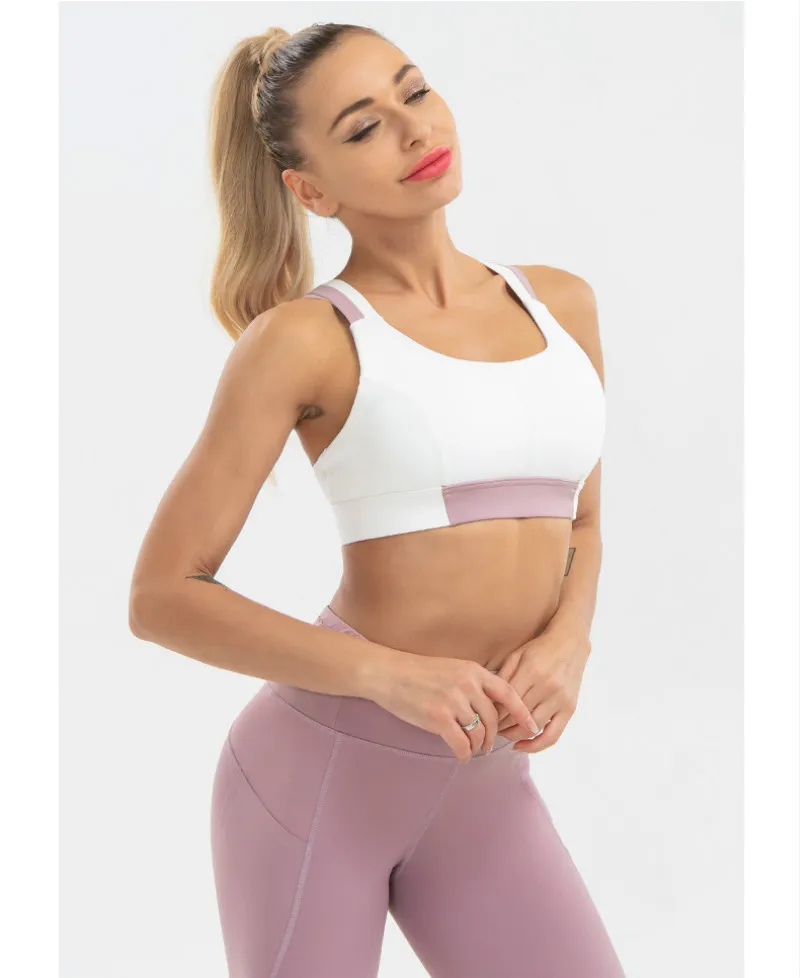 

No Steel Ring Sports Underwear Ladies Double Shoulder Strap Yoga Vest Summer Running Sports Bra Casual Crop Top 2021 New Women