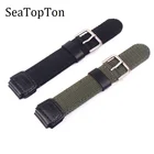 Новое поступление 18 мм черный нейлоновый ремешок для объектива с оптическими зумом Casio AE-1200WH AQ-S810W SGW-400H SGW-300H пряжкой ремешок Часы-браслет на запястье