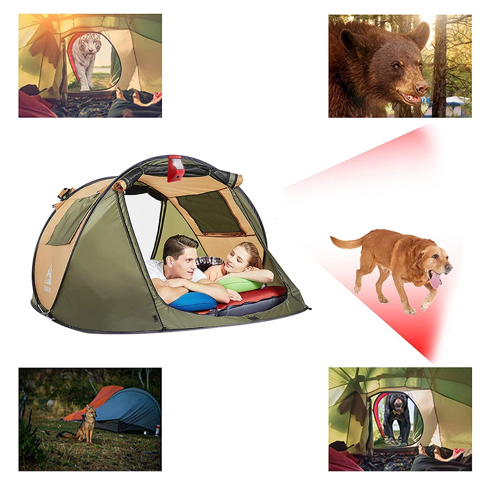 

Solar Alarm Lamp 110db Warning Sound 129dB Loud Siren Strobe Light 4 Modes Waterproof Solar 8Flashing Red LED Sensor Garden Lamp