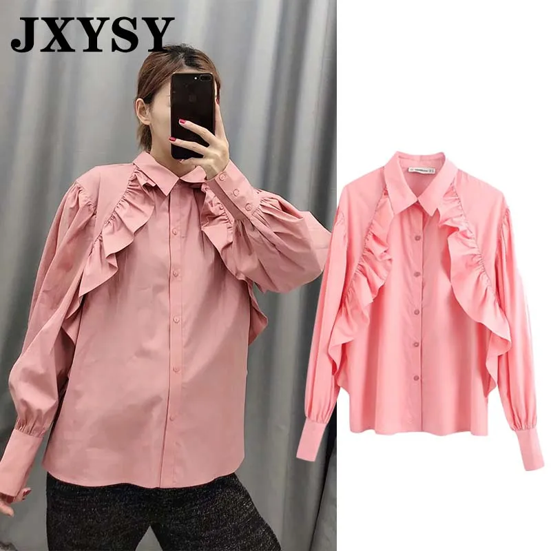 Блузка JXYSY Женская в английском стиле офисная блузка из поплина простая Модная