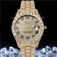 hip hop luxury quartz mens watches iced out watch men fashion aaa cz full bling diamond watch for men waterproof male clock xfcs