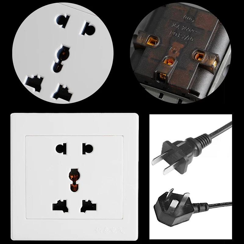 

Universial 5 Hole Electric AC Power Outlet Panel Plate Wall Charger Dock Socket