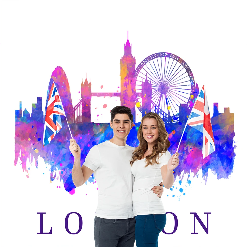 Фон для студийной фотосъемки с изображением Лондона и акварелью | Электроника